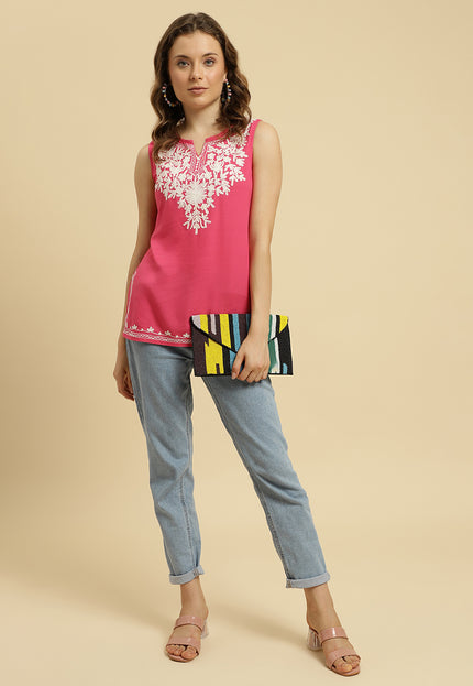 Aari Sleeveless Short Kurti For Women