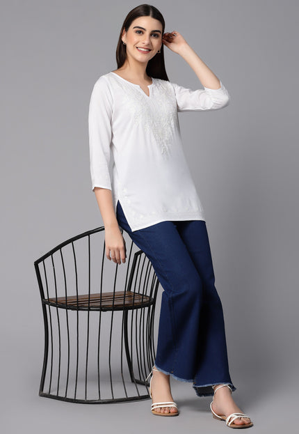 Zahra Self Aari Short Kurti For Women