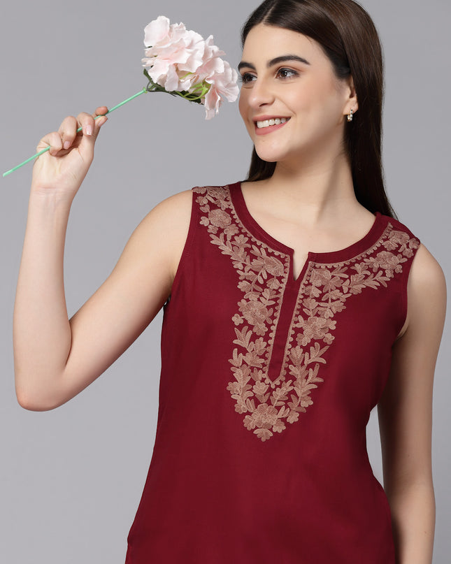 Amaira Sleeveless Short Kurti For Women