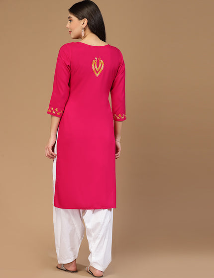 Zeenat Aari Pink Long Kurti For Women