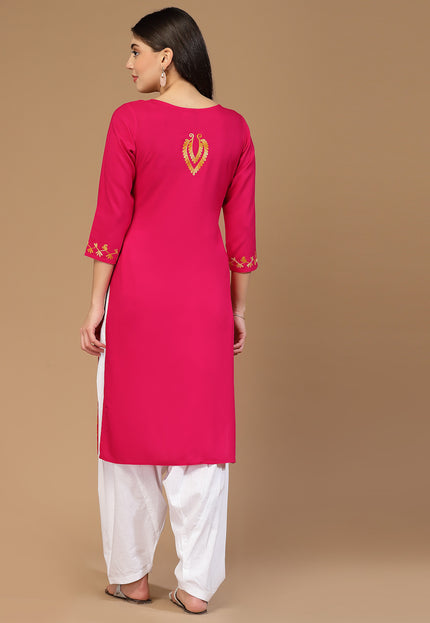 Zeenat Aari Pink Long Kurti For Women