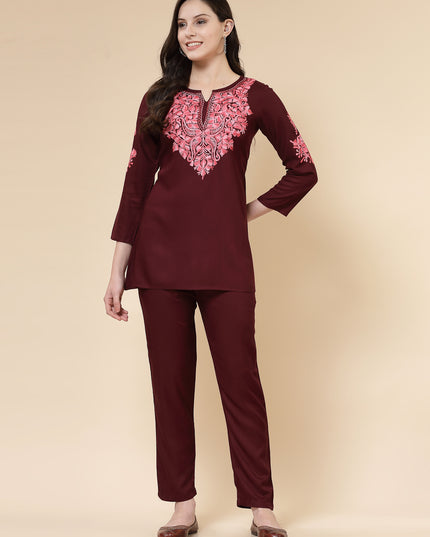Ayesha Wine Co-Ord Set