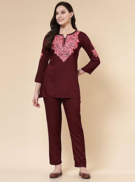 Ayesha Wine Co-Ord Set