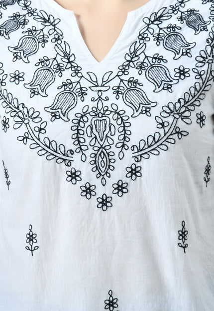 Chikan Short Kurti For Women
