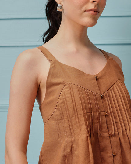 Qazmi Women's Cotton Linen Tank Top