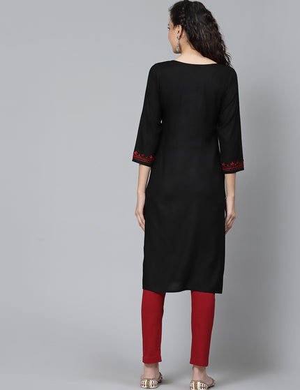 Black Maron Aari Long Kurti For Women