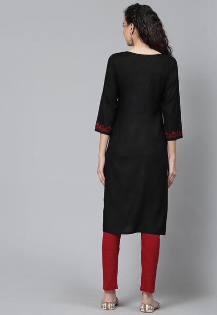 Black Maron Aari Long Kurti For Women