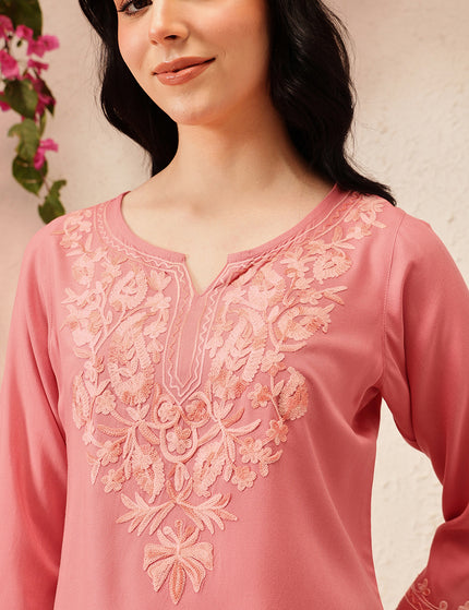 Qazmi Women's Kashmiri Aari Work Kurti
