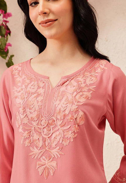 Qazmi Women's Kashmiri Aari Work Kurti