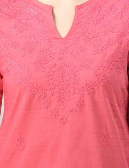 Self Chikan Short Kurti For Women