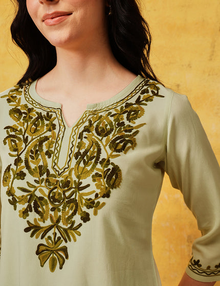 Qazmi Women's Kashmiri Aari Work Kurti