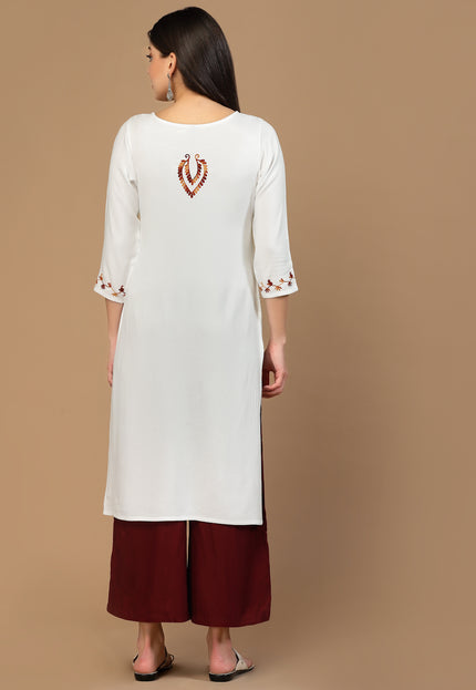 Off White Kerry Long Kurti For Women