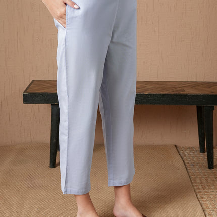 Qazmi Women's Cotton Linen Kashmiri Aari Work CoOrd Set