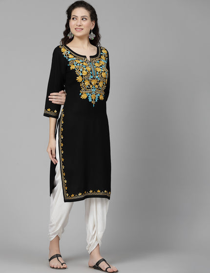 Black Aari Long Kurti For Women