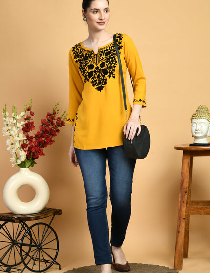 Mayra Aari Embroidered Short Kurti For Women