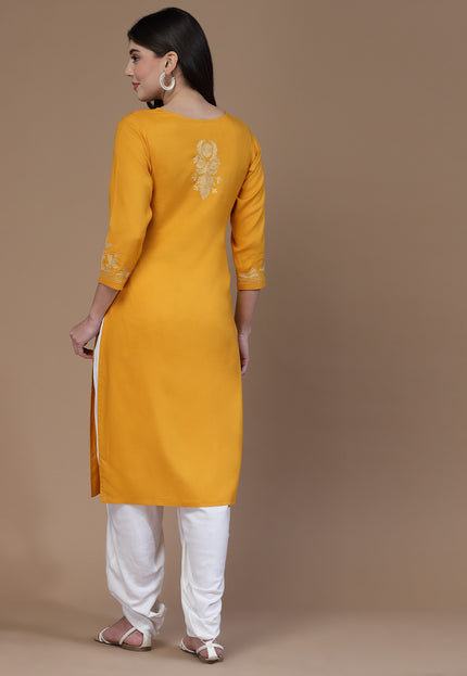 Mehak Mustard Long Kurti For Women