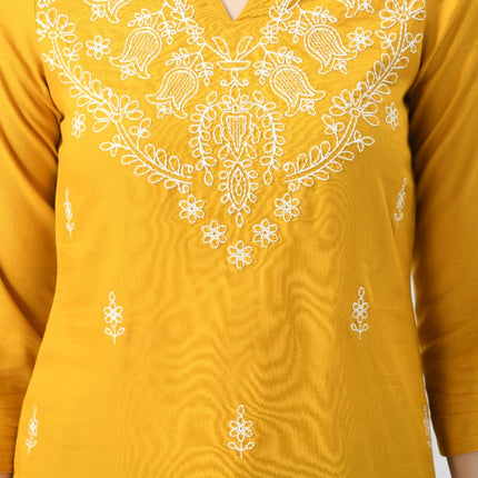 Chikan Short Kurti For Women