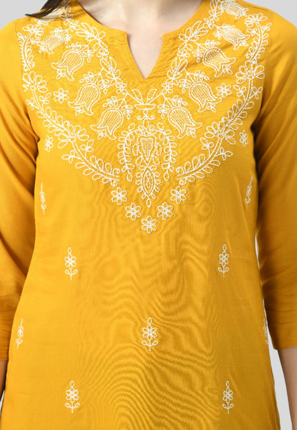 Chikan Short Kurti For Women