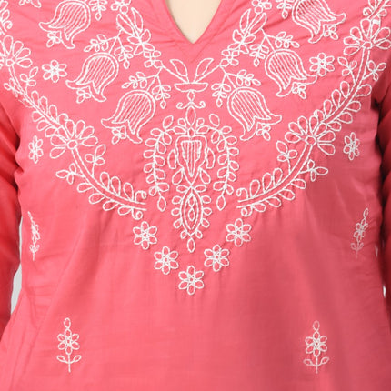 Chikan Short Kurti For Women