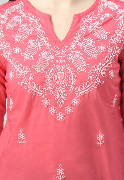 Chikan Short Kurti For Women