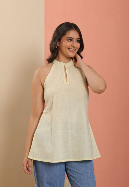 Avira Halter neck Yellow Kurti
