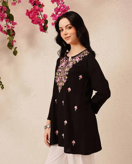 Qazmi Women's Kashmiri A-Line  Flared Kurti