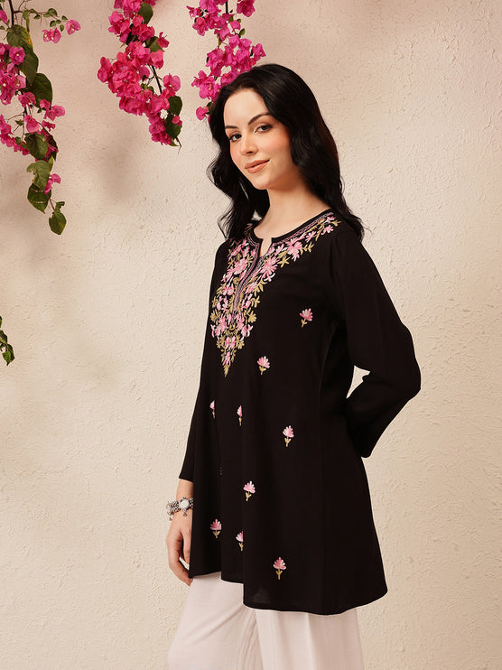 Qazmi Women's Kashmiri A-Line  Flared Kurti