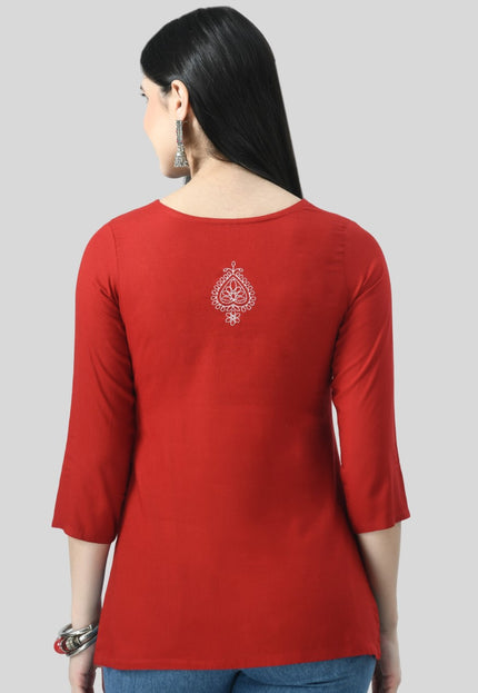 Chikan Short Kurti For Women