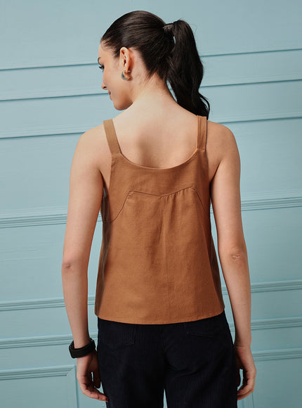 Qazmi Women's Cotton Linen Tank Top