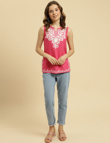 Aari Sleeveless Short Kurti For Women