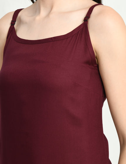 Wine Reel Sleevless Long Kurti For Women