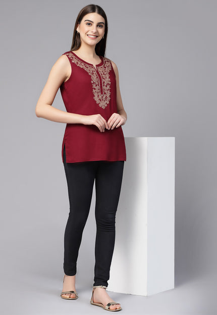 Amaira Sleeveless Short Kurti For Women