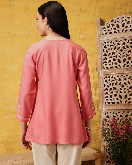 Qazmi Women's Kashmiri A-Line  Flared Kurti