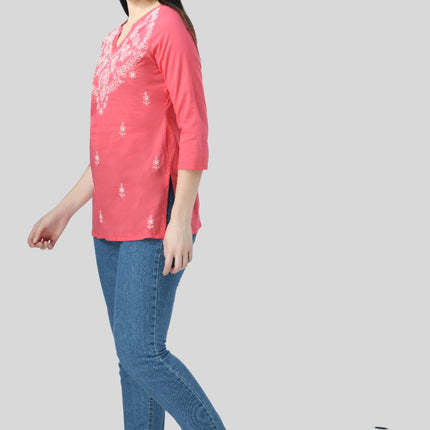 Chikan Short Kurti For Women