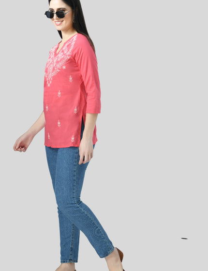 Chikan Short Kurti For Women