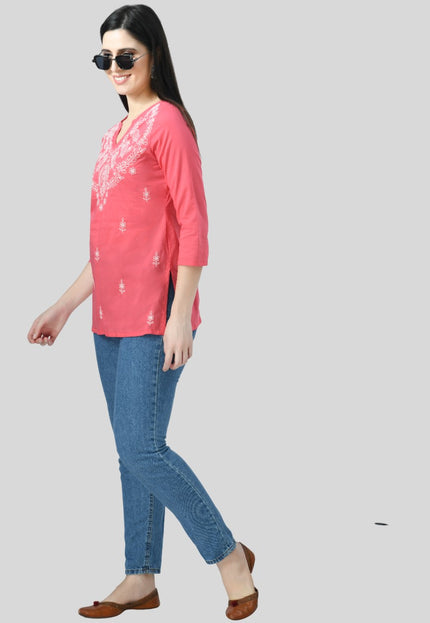 Chikan Short Kurti For Women