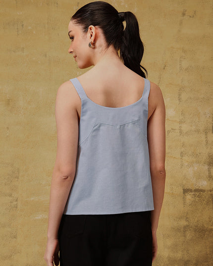 Qazmi Women's Cotton Linen Tank Top