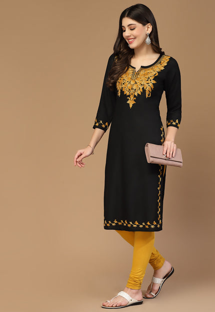 Black Kerry Long Kurti For Women