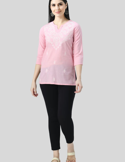 Chikan Short Kurti For Women