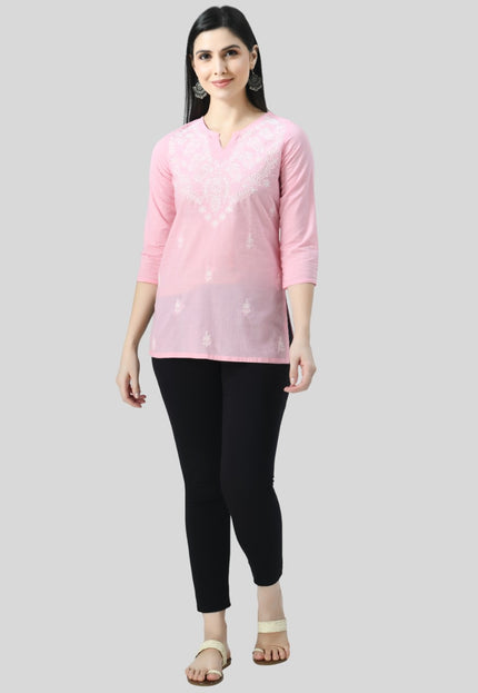 Chikan Short Kurti For Women