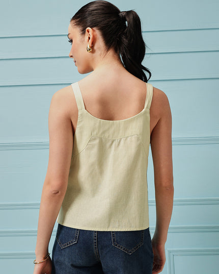 Qazmi Women's Cotton Linen Tank Top