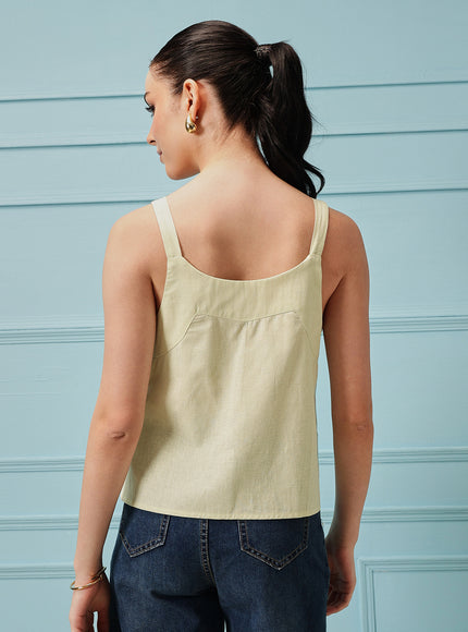 Qazmi Women's Cotton Linen Tank Top