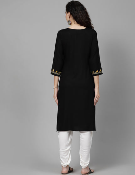 Black Aari Long Kurti For Women
