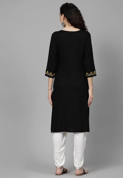 Black Aari Long Kurti For Women