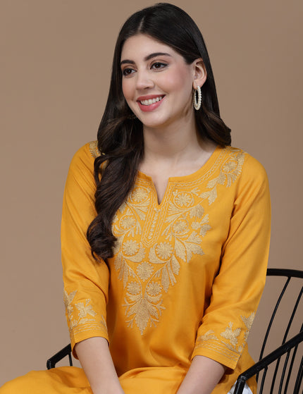 Mehak Mustard Long Kurti For Women