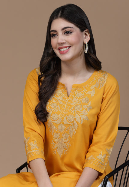 Mehak Mustard Long Kurti For Women