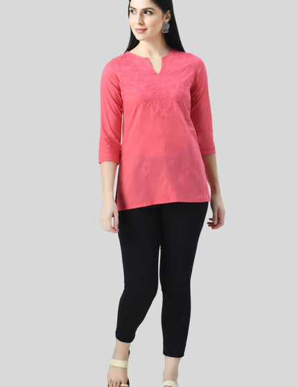 Self Chikan Short Kurti For Women