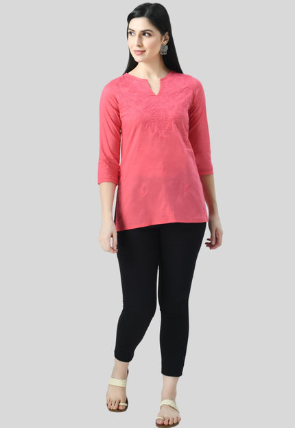 Self Chikan Short Kurti For Women