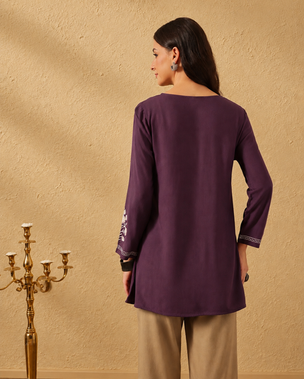 Qazmi Women's Kashmiri A-Line  Flared Kurti
