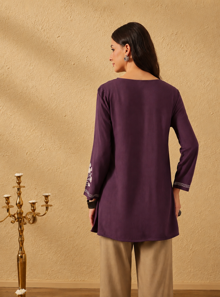 Qazmi Women's Kashmiri A-Line  Flared Kurti